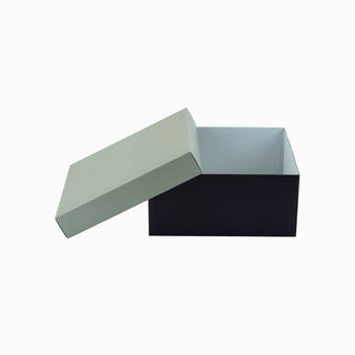 Cutie cadou Cub Pliabil (capac + bază), 29.5 × 29.5 × 12 cm - capac Crem cu dungă / bază Crem