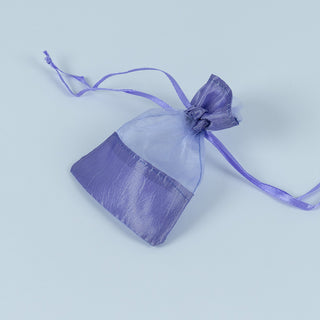 Saculet cadou Margine Satin, 8.5x7.5+3.5 cm - Mov