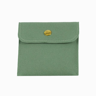 Saculet bijuterii Microfibra, 8x8+4 cm - Verde