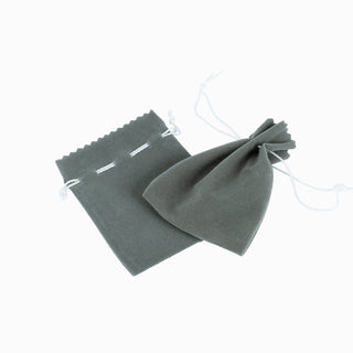 Saculet bijuterii Zimtat, 9x9+3 cm - Gri / Alb