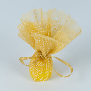 Saculet cadou Cercei Organza - Auriu