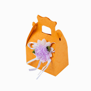 Cutie cadou Marturii | Martisor Pliat, 7x4.5x11 cm - Portocaliu