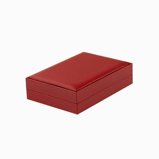 Cutie bijuterii Set Gama Piele, 11x16x4.5 cm - Rosu / Gri