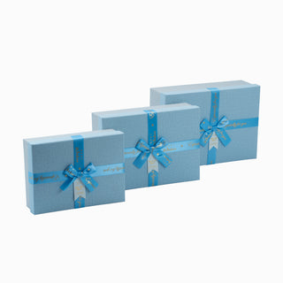 Cutie rigida cadou Rigid Set 3, 28.5x20x10 cm - Gri / Bleu