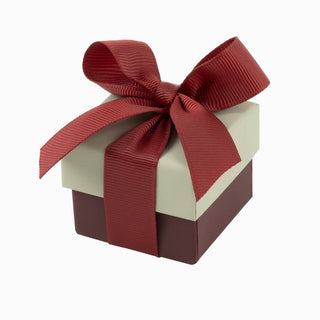 Cutie bijuterii Ribon Down R.D, 5x5x4 cm - Crem / Bordo