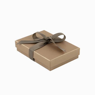 Cutie bijuterii Ribon Down R.D, 9.5x13.5x3.5 cm - Auriu / Maro