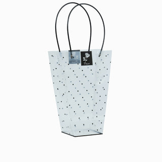 Punga CADOU Flori, 14x35x13 cm - Transparent / Negru