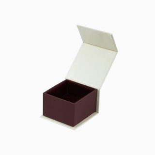Cutie bijuterii Inel Magnet, 6x6x4 cm - Crem / Bordo