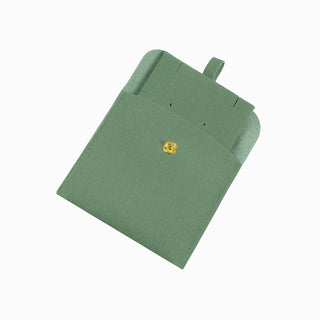 Saculet bijuterii Microfibra, 8x8+4 cm - Verde