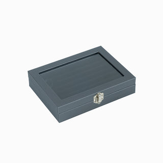 Suport bijuterii Inel Geam, 20x15x4.5 cm - Gri / Negru