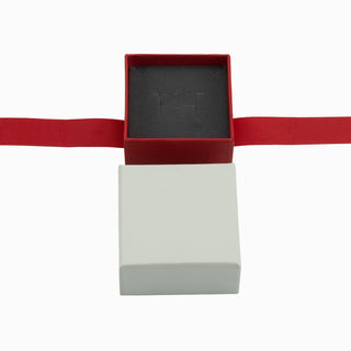 Cutie bijuterii Ribon Down R.D, 6.2x6.3x4 cm - Crem / Rosu / Gri