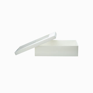 Cutie cadou Dreptunghi Pliabil (capac + bază), 25 × 40 × 10 cm - capac Transparent / bază Alb