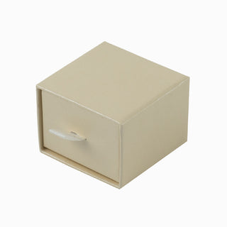 Cutie bijuterii Inel Sertar, 5x5x3.8 cm - Crem