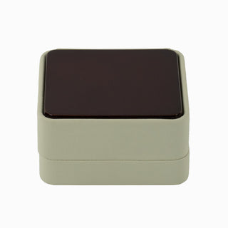 Cutie bijuterii Inel Piele, 7x7x3.5 cm - Crem