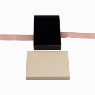 Cutie bijuterii Ribon Down R.D, 9.5x13.5x3.5 cm - Crem / Maro / Roz