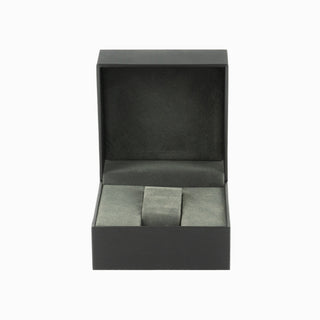 Cutie bijuterii Gama Piele Ceas, 11x11x8 cm - Negru / Gri
