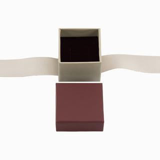 Cutie bijuterii Ribon Down R.D, 5.5x5.5x4.5 cm - Bordo / Crem