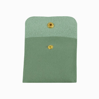 Saculet bijuterii Microfibra, 8x8+4 cm - Verde