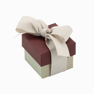 Cutie bijuterii Ribon Down R.D, 5.5x5.5x4.5 cm - Bordo / Crem