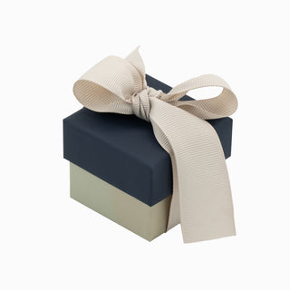 Cutie bijuterii Ribon Down R.D, 5.5x5.5x4.5 cm - Bleumarin / Crem