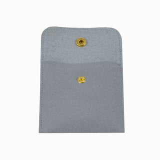 Saculet bijuterii Microfibra, 8x8+4 cm - Gri