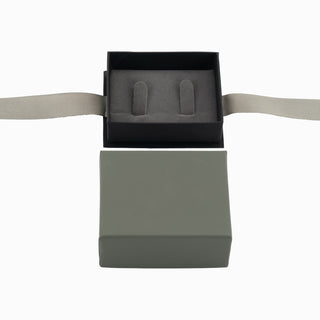 Cutie bijuterii Ribon Down R.D, 7x9x4.5 cm - Gri / Negru