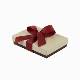 Cutie bijuterii Ribon Down R.D, 9.5x13.5x3.5 cm - Crem / Bordo