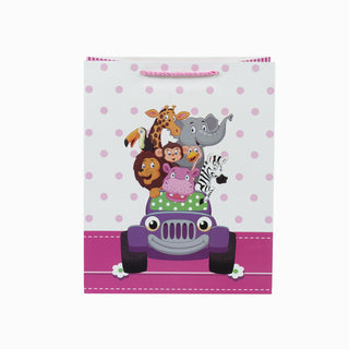 Punga cadou Cadou Jungla, 26x32x12 cm - Roz / Alb