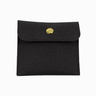Saculet bijuterii Microfibra, 8x8+4 cm - Maro