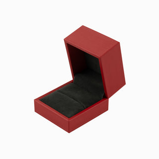 Cutie bijuterii Inel Gama Piele, 6.5x6x5 cm - Rosu / Gri