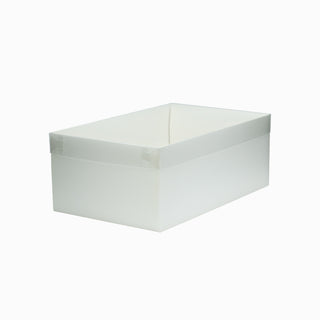 Cutie cadou Dreptunghi Pliat, 20x32x12 cm - Alb / Bronz