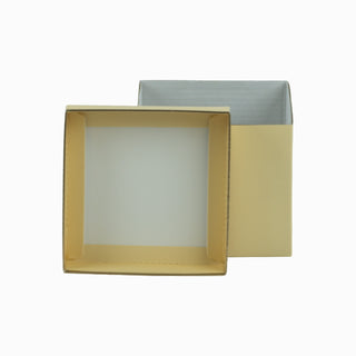 Cutie cadou Cub Pliat, 11.5x11.5x10 cm - Crem / Bronz