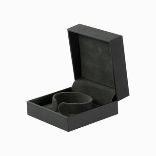 Cutie bijuterii Bratara Gama Piele, 9x9x4 cm - Negru / Gri
