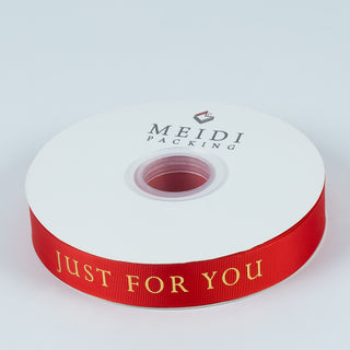 Panglica imprimeu Textil Just For You - Rosu / Auriu