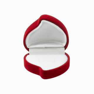 Cutie bijuterii Inel Inima-Trandafir, 6.2x6x4.5 cm - Rosu / Alb
