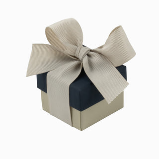 Cutie bijuterii Ribon Down R.D, 5x5x4 cm - Bleumarin / Crem