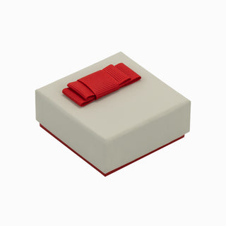Cutie bijuterii Flower Up F.U, 6x6x2.5 cm - Crem / Rosu / Gri