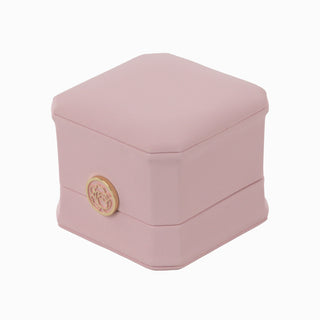Cutie bijuterii Set Gama Piele, 7.5x7.5x6 cm - Roz / Gri
