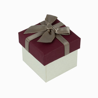 Cutie bijuterii Normal Paper, 5x5x4.5 cm - Bordo / Crem / Auriu