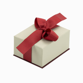 Cutie bijuterii Ribon Down R.D, 7x9x4.5 cm - Crem / Bordo