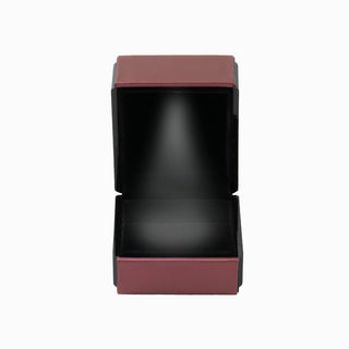 Cutie bijuterii Inel Led, 6x6.5x5 cm - Bordo / Negru