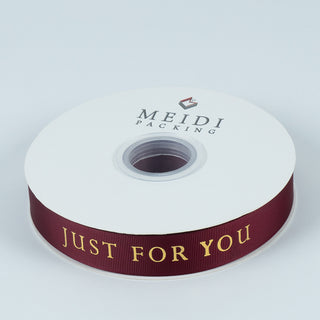 Panglica imprimeu Textil Just For You - Bordo / Auriu