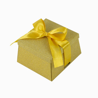 Cutie cadou Conic Pliat, 13x12x7 cm - Auriu