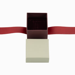 Cutie bijuterii Ribon Down R.D, 5x5x4 cm - Crem / Bordo