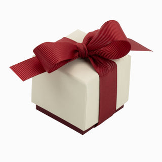 Cutie bijuterii Ribon Down R.D, 5x5x5 cm - Crem / Bordo