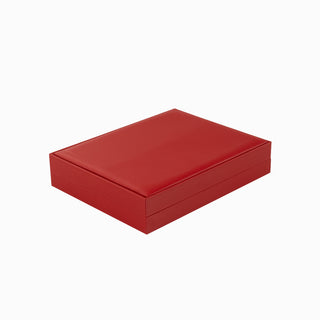 Cutie bijuterii Set Gama Piele, 19x24x5 cm - Rosu / Gri