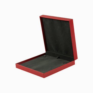 Cutie bijuterii Set Gama Piele, 17x17x4 cm - Rosu / Gri