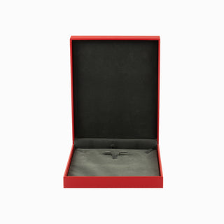 Cutie bijuterii Set Gama Piele, 19x24x5 cm - Rosu / Gri