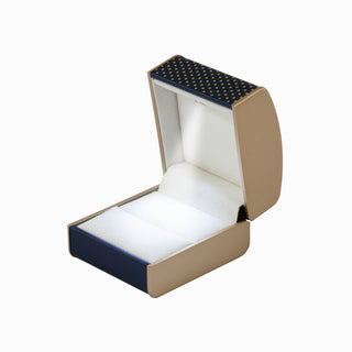 Cutie bijuterii Inel Led, 6x6.5x5 cm - Bleumarin / Alb