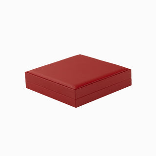 Cutie bijuterii Set Gama Piele, 17x17x4 cm - Rosu / Gri